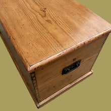 Load image into Gallery viewer, Beautiful Antique Rustic Stripped Pine Blanket Box Chest Trunk