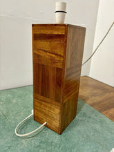 Load image into Gallery viewer, Original 1950s/60s Large Italian Walnut Marquetry Table Lamp And Shade