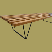 Load image into Gallery viewer, Vintage Mid Century Hille Robin Day Mahogany Slatted Wood Bench Sold At Heals