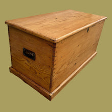 Load image into Gallery viewer, Beautiful Antique Rustic Stripped Pine Blanket Box Chest Trunk