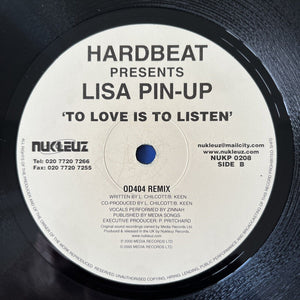 Lisa Pin-Up - To Love Is To Listen - 12” Vinyl Single - 2000 Hard House - EX