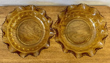 Load image into Gallery viewer, 2 Beautiful Art Deco Amber Glass Blackberry &#39;Prunt&#39; Bowls by Davidson