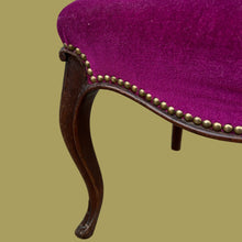 Load image into Gallery viewer, Beautiful Victorian Carved Walnut Balloon Back Chair With Purple Cushion