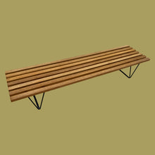 Load image into Gallery viewer, Vintage Mid Century Hille Robin Day Mahogany Slatted Wood Bench Sold At Heals