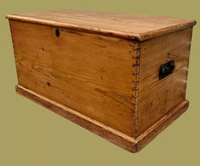 Load image into Gallery viewer, Beautiful Antique Rustic Stripped Pine Blanket Box Chest Trunk