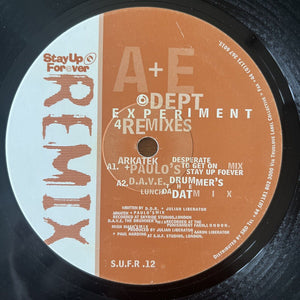 A+E Dept - Experiment 4 - Remixes - 12” Vinyl Single - 1999 - Acid Techno EX