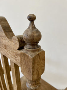 Large Antique Victorian Stripped Oak Armchair Throne