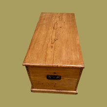 Load image into Gallery viewer, Beautiful Antique Rustic Stripped Pine Blanket Box Chest Trunk