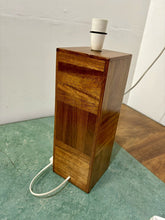 Load image into Gallery viewer, Original 1950s/60s Large Italian Walnut Marquetry Table Lamp And Shade