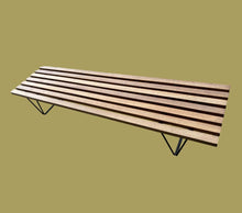 Load image into Gallery viewer, Vintage Mid Century Hille Robin Day Mahogany Slatted Wood Bench Sold At Heals