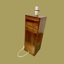 Load image into Gallery viewer, Original 1950s/60s Large Italian Walnut Marquetry Table Lamp And Shade