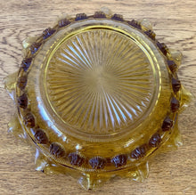 Load image into Gallery viewer, 2 Beautiful Art Deco Amber Glass Blackberry &#39;Prunt&#39; Bowls by Davidson