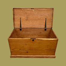 Load image into Gallery viewer, Beautiful Antique Rustic Stripped Pine Blanket Box Chest Trunk