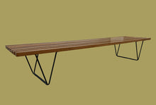 Load image into Gallery viewer, Vintage Mid Century Hille Robin Day Mahogany Slatted Wood Bench Sold At Heals