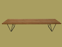 Load image into Gallery viewer, Vintage Mid Century Hille Robin Day Mahogany Slatted Wood Bench Sold At Heals