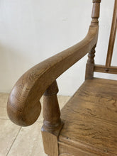 Load image into Gallery viewer, Large Antique Victorian Stripped Oak Armchair Throne