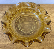 Load image into Gallery viewer, 2 Beautiful Art Deco Amber Glass Blackberry &#39;Prunt&#39; Bowls by Davidson