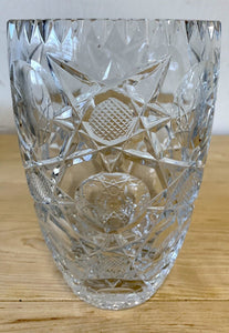 Vintage Stevens And Williams Royal Brierley Cut Crystal 8” Vase “Constellation”