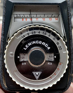 Leningrad 4 Light Exposure Meter With Original Case Vintage Photography