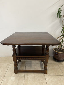 Large Solid Elm Monks Bench Armchair Throne Dining Table Jacobean Style