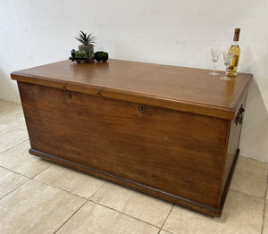 Large Victorian Camphor Wood Blanket Box Chest Trunk Coffee Table