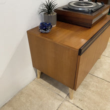 Load image into Gallery viewer, Small G Plan Teak Record Cabinet Small Sideboard On Tapered Wooden Legs