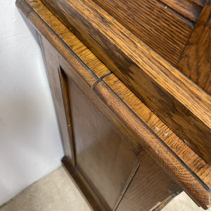 Stunning Antique Edwardian Amberg Oak Filing Cabinet With Roll Top Doors