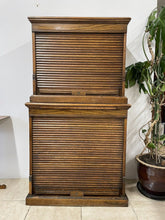 Load image into Gallery viewer, Stunning Antique Edwardian Amberg Oak Filing Cabinet With Roll Top Doors