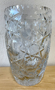 Vintage Stevens And Williams Royal Brierley Cut Crystal 8” Vase “Constellation”