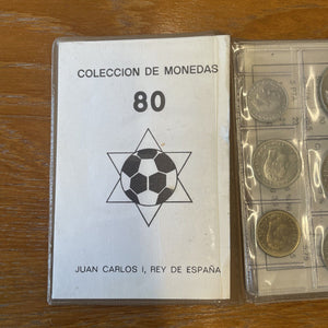 World Cup 82 Spain 'Espana Mundial' 1982 Coin Set in Calfskin Folder