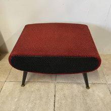 Load image into Gallery viewer, Mid Century Atomic Era 1950s Sherborne Pandora Sewing Box Footstool Red Black