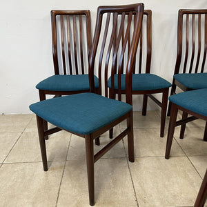 Set Of 6x Danish Modern Kai Kristiansen Model 170 Chairs Schou Andersen Rosewood