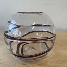 Load image into Gallery viewer, Murano Glass Vase With Textured Ribbon Swirl Ball 6.5” x 6.5&quot;