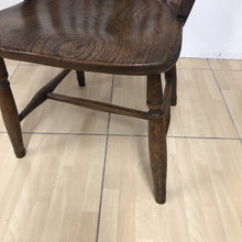 Load image into Gallery viewer, Small Antique Georgian Elm Windsor Spindle Arm Chair
