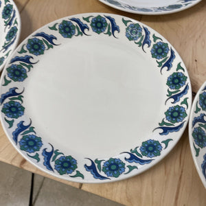 Set of 8x Retro 1960s Johnson Brothers Snowhite 9” Salad Luncheon Plates