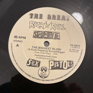 SEX PISTOLS 12" Single THE BIGGEST BLOW /MY WAY 1st UK PRESS EX+/EX- 1978