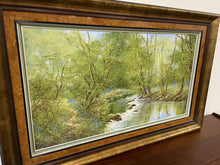 Load image into Gallery viewer, Large Framed Springtime Woodland Scene Textured Oil Painting By Terry Evans