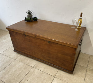 Large Victorian Camphor Wood Blanket Box Chest Trunk Coffee Table