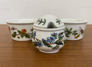 2x Portmeirion Botanical Gardens Ramekins And A Mustard Pot