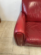 Load image into Gallery viewer, Modern Art Deco 1930s French Club Cigar Style Red Leather Sofa Settee