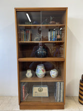 Load image into Gallery viewer, Mid Century Double Teak Glazed Bookcase Record Storage