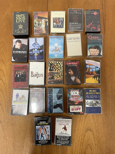 Job Lot Vintage 80s Cassette Tapes - Rock, Pop, Queen, Iron Maiden, The Clash,