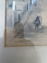 Load image into Gallery viewer, 2x Vintage Drawings Watercolours Of Cairo? Street J P Davidson 1935