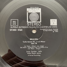 Load image into Gallery viewer, 1964 1st UK STEREO STXID 5164 Janos Starker Brahms Cello Sonatas 1 &amp; 2 EX/VG+