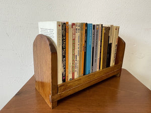 Small Vintage Oak Desktop Single Bookshelf