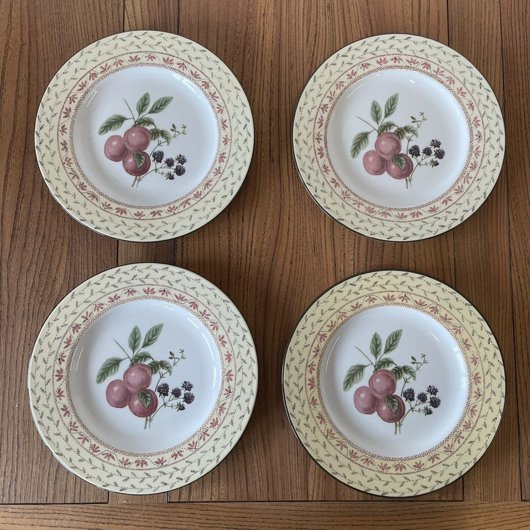 4x Johnson Brothers Fruit Sampler Luncheon Plates Plums 9” Diameter