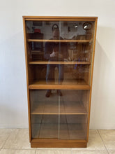 Load image into Gallery viewer, Mid Century Double Teak Glazed Bookcase Record Storage