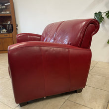 Load image into Gallery viewer, Modern Art Deco 1930s French Club Cigar Style Red Leather Sofa Settee