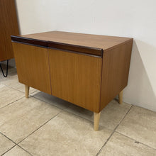 Load image into Gallery viewer, Small G Plan Teak Record Cabinet Small Sideboard On Tapered Wooden Legs