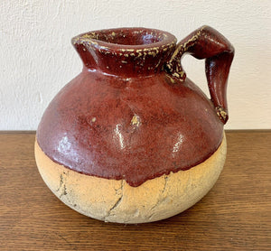 Beautiful Very Large Vintage Studio Art Pottery Earthenware Jug Red Glaze